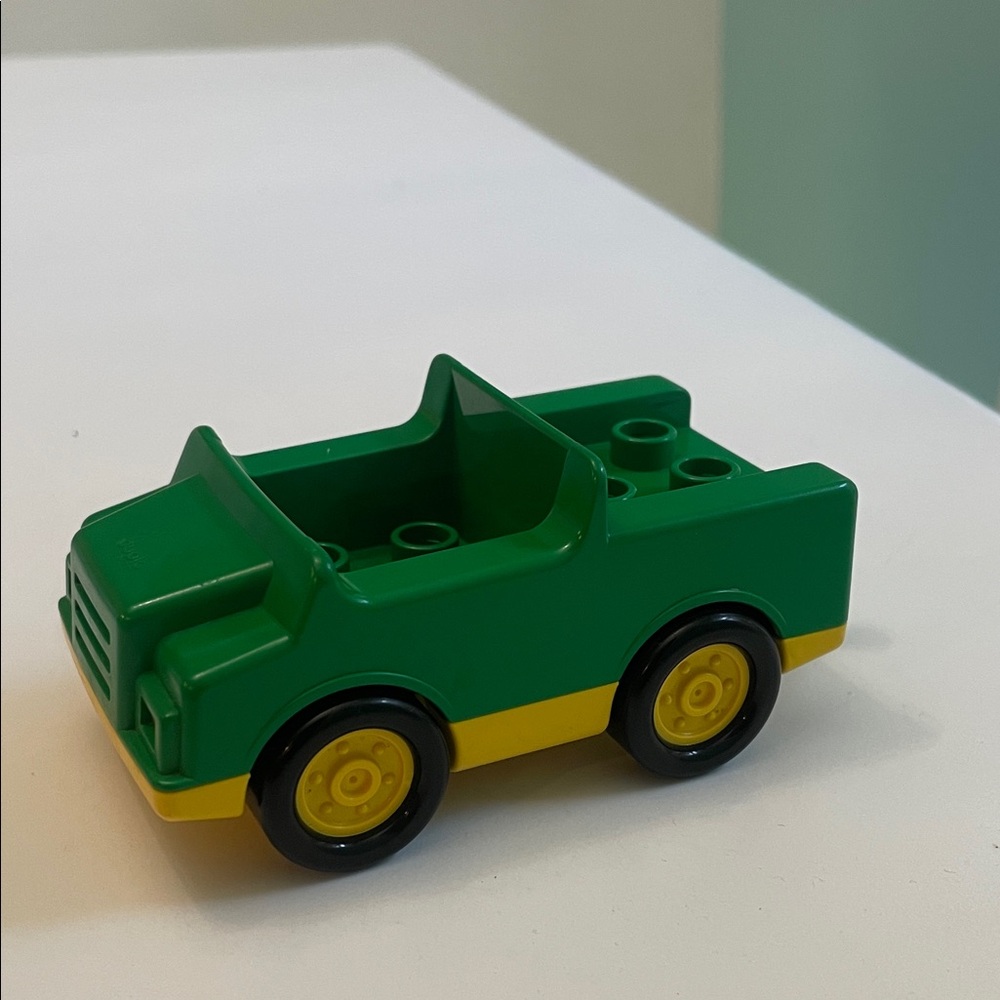 Lego Duplo Green & Yellow Car. Recycling Truck 90s